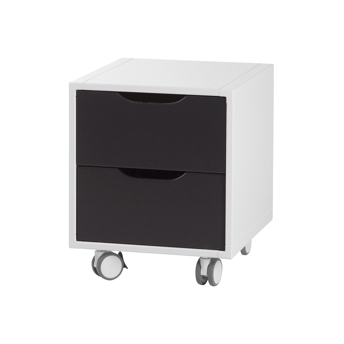 WHITE by Flexa Caisson à roulette blanc laqué et gris anthracite