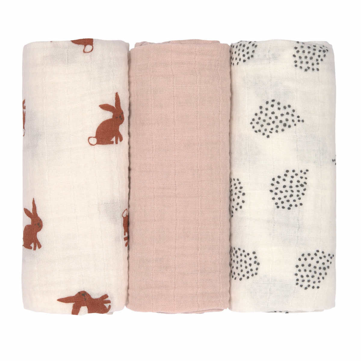 Wickel- & Schmusedecke M Little Forest Rabbit 3 Stück 60 x 60 Laessig