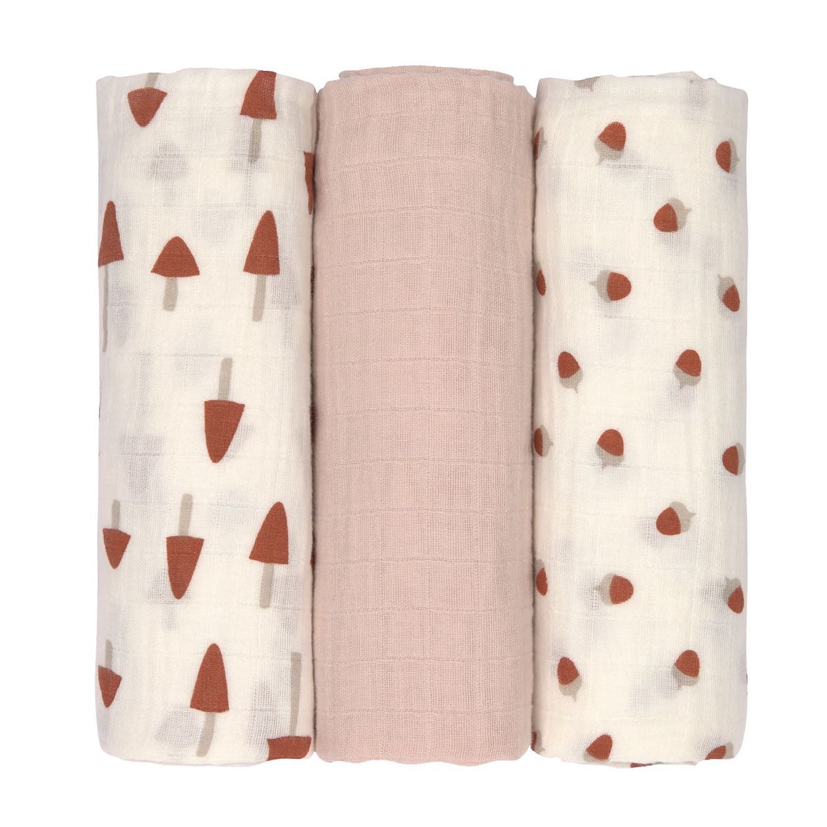 Wickel- und Spucktuch L Little Forest puderrosa 85 x 85 Laessig