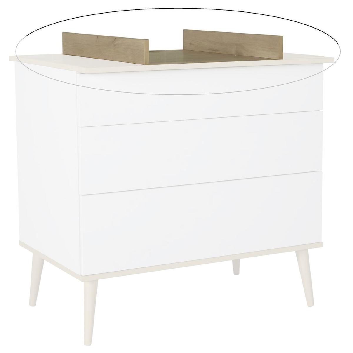 Wickelaufsatz für Wickelkommode FLOW Quax Chêne naturel-blanc