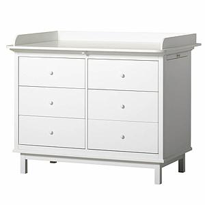 Wickelaufsatz Kommode 6 Schubladen WOOD Oliver Furniture weiß