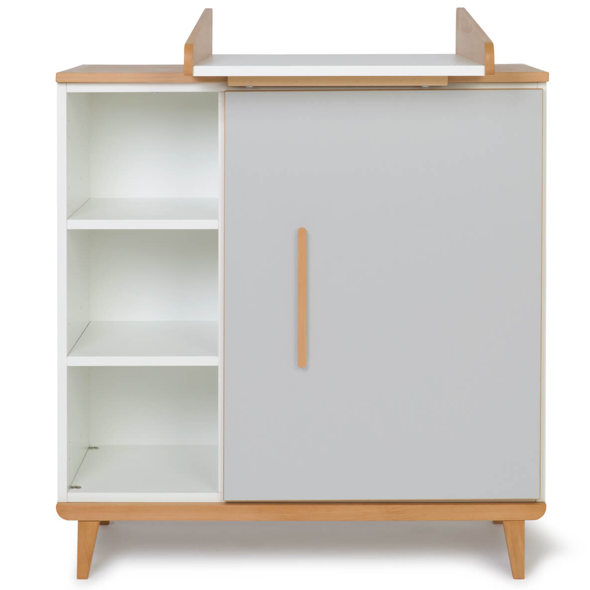 Wickelkommode 1 Tür 3 Nischen NADO Retro Buche manhattan grey