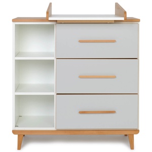 Wickelkommode 3 Schubladen 3 Nischen NADO Retro Buche manhattan grey