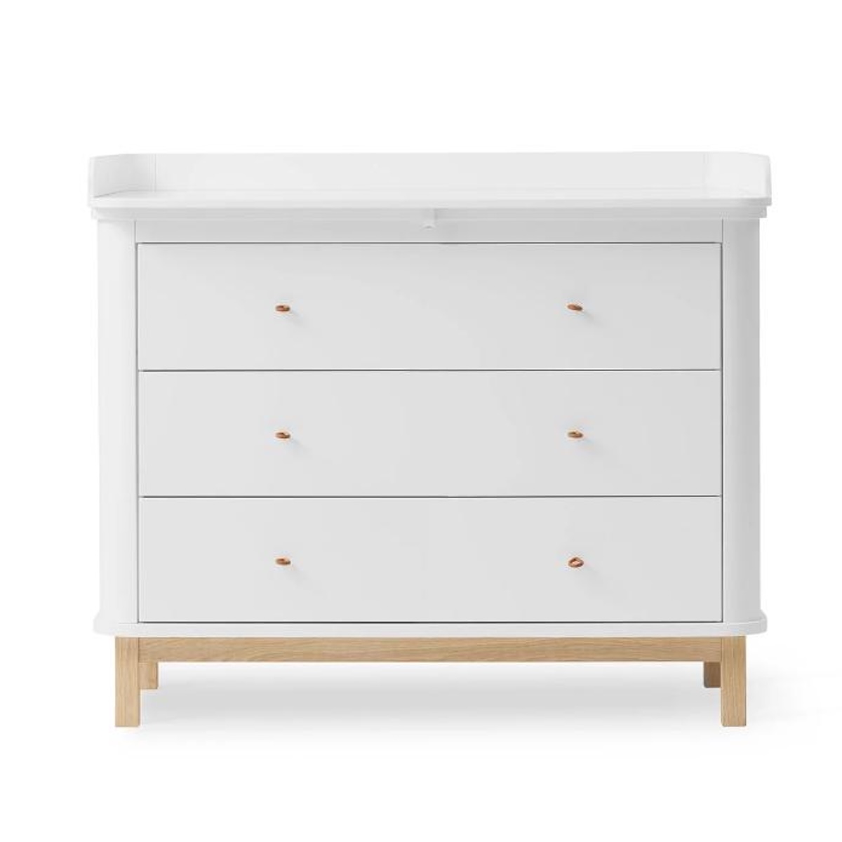 Wickelkommode mit 3 Schubladen WOOD Oliver Furniture weiß Eiche