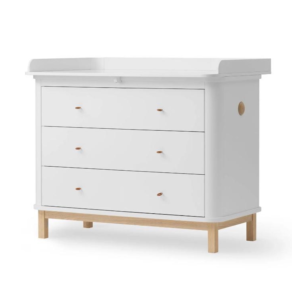 Wickelkommode mit 3 Schubladen WOOD Oliver Furniture weiß Eiche