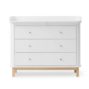 Wickelkommode mit 3 Schubladen WOOD Oliver Furniture weiß Eiche