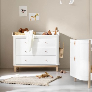 Wickelkommode mit 3 Schubladen WOOD Oliver Furniture weiß Eiche