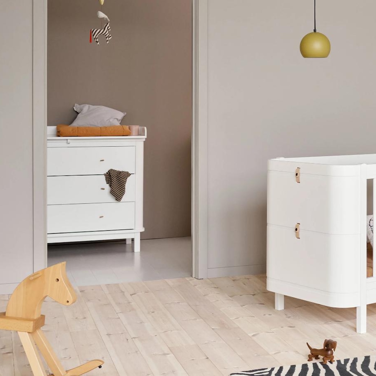 Wickelkommode mit 3 Schubladen WOOD Oliver Furniture weiß