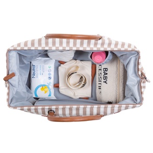 Wickeltasche MOMMY BAG STREIFEN Childhome nude terracotta