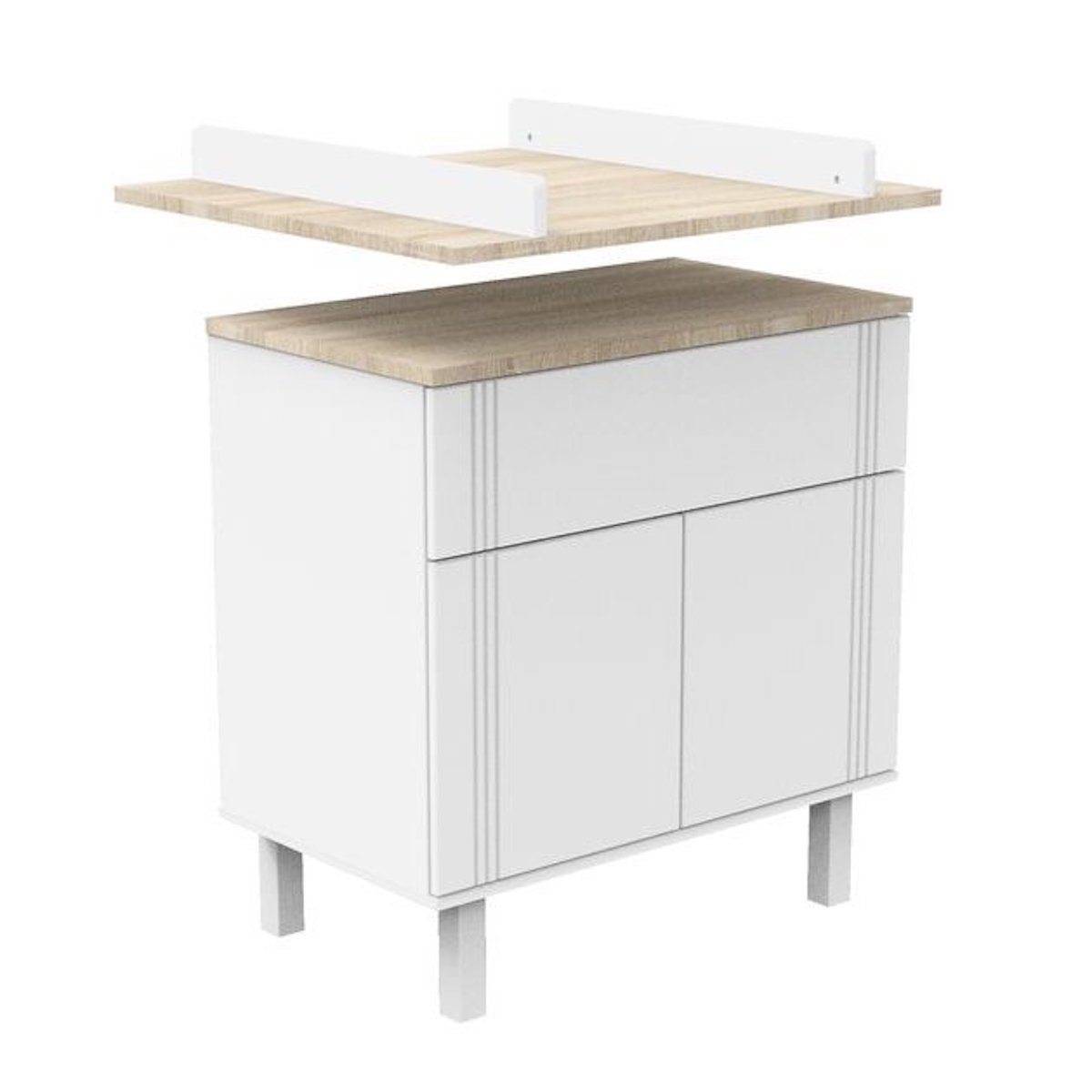 Wickeltisch ELEONORE Sauthon weiß