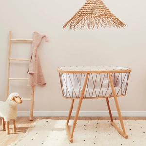 Wiege KUMI Kordel Haselnuss Charlie Crane Schaumstoffmatratze