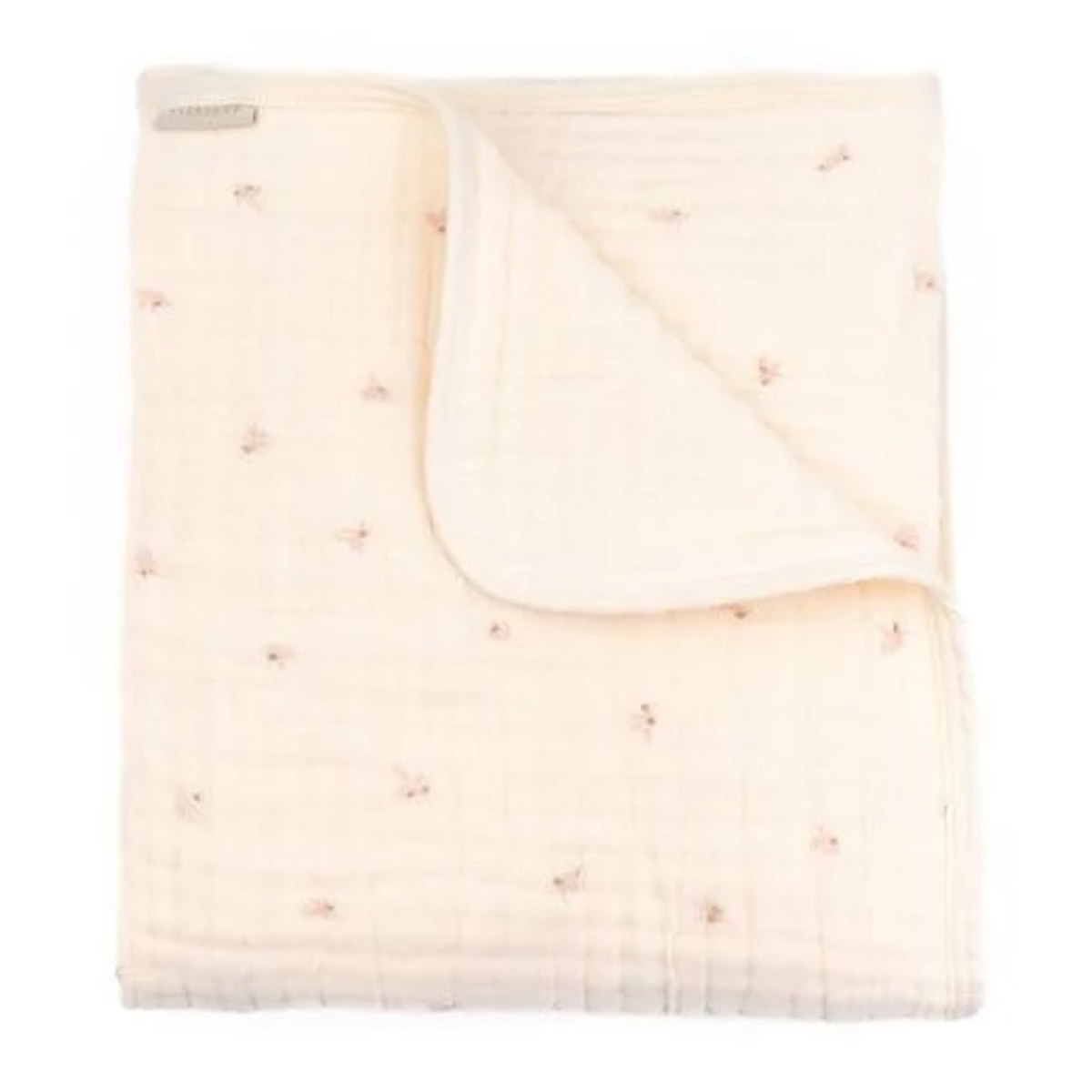 Wiegendecke 100x75cm Nuvola Bamboom oliven rosa