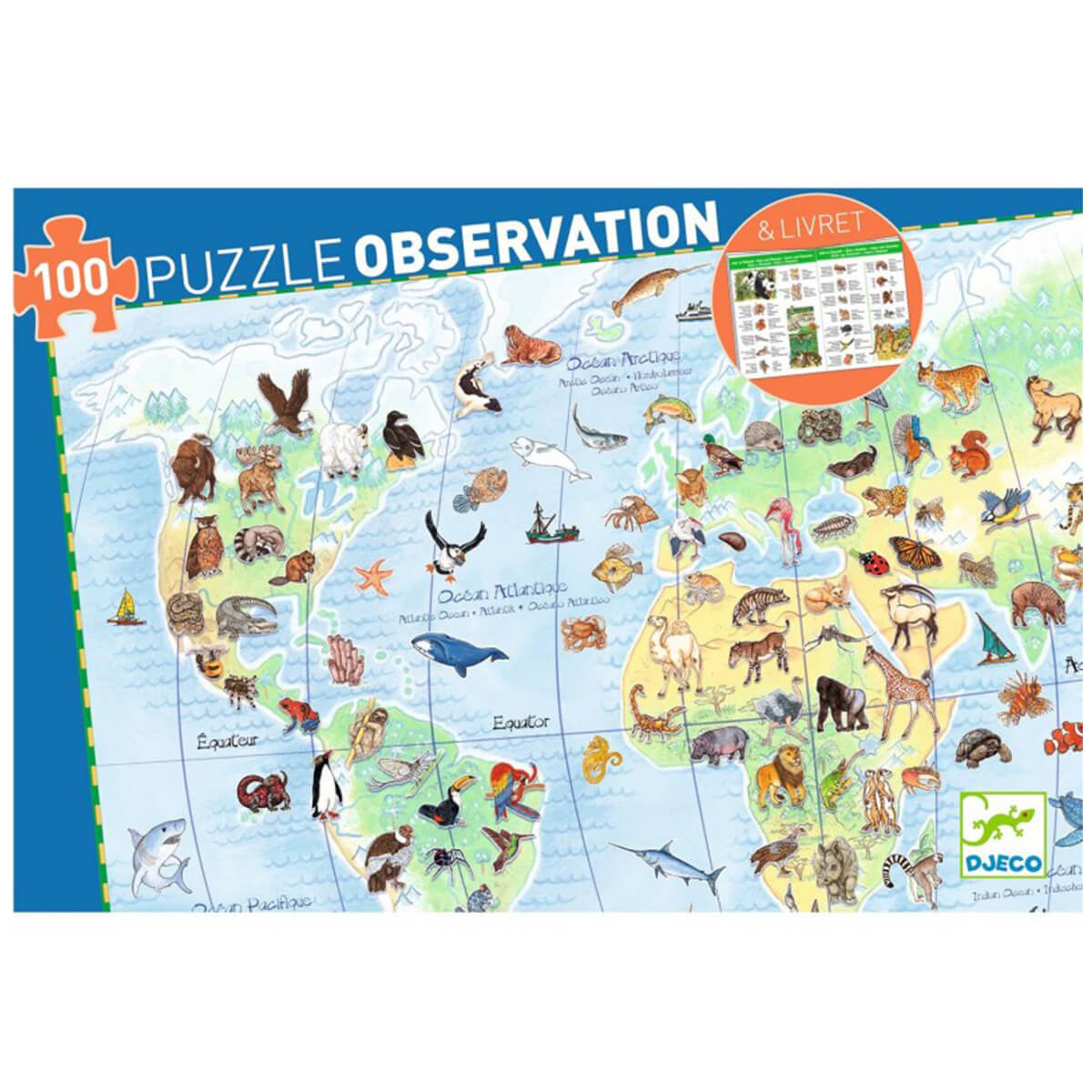 Wimmelpuzzle Tiere der Erde-booklet Djeco