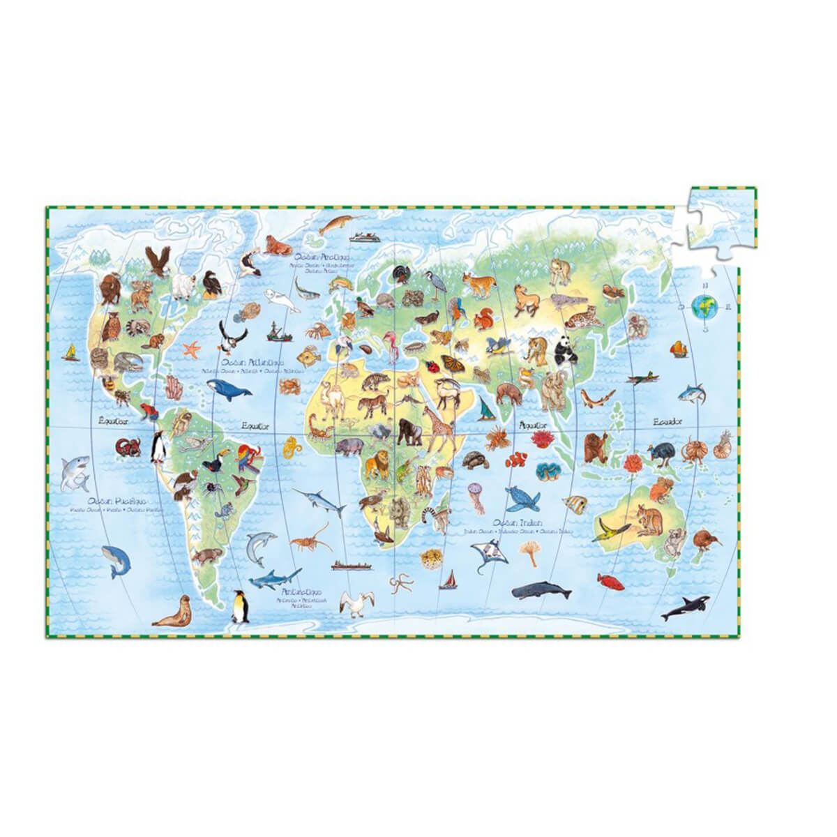 Wimmelpuzzle Tiere der Erde-booklet Djeco