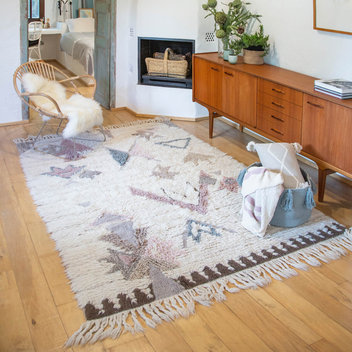 Wool Washable Pouffe - Hopi Collection''Tuba''200 x 140